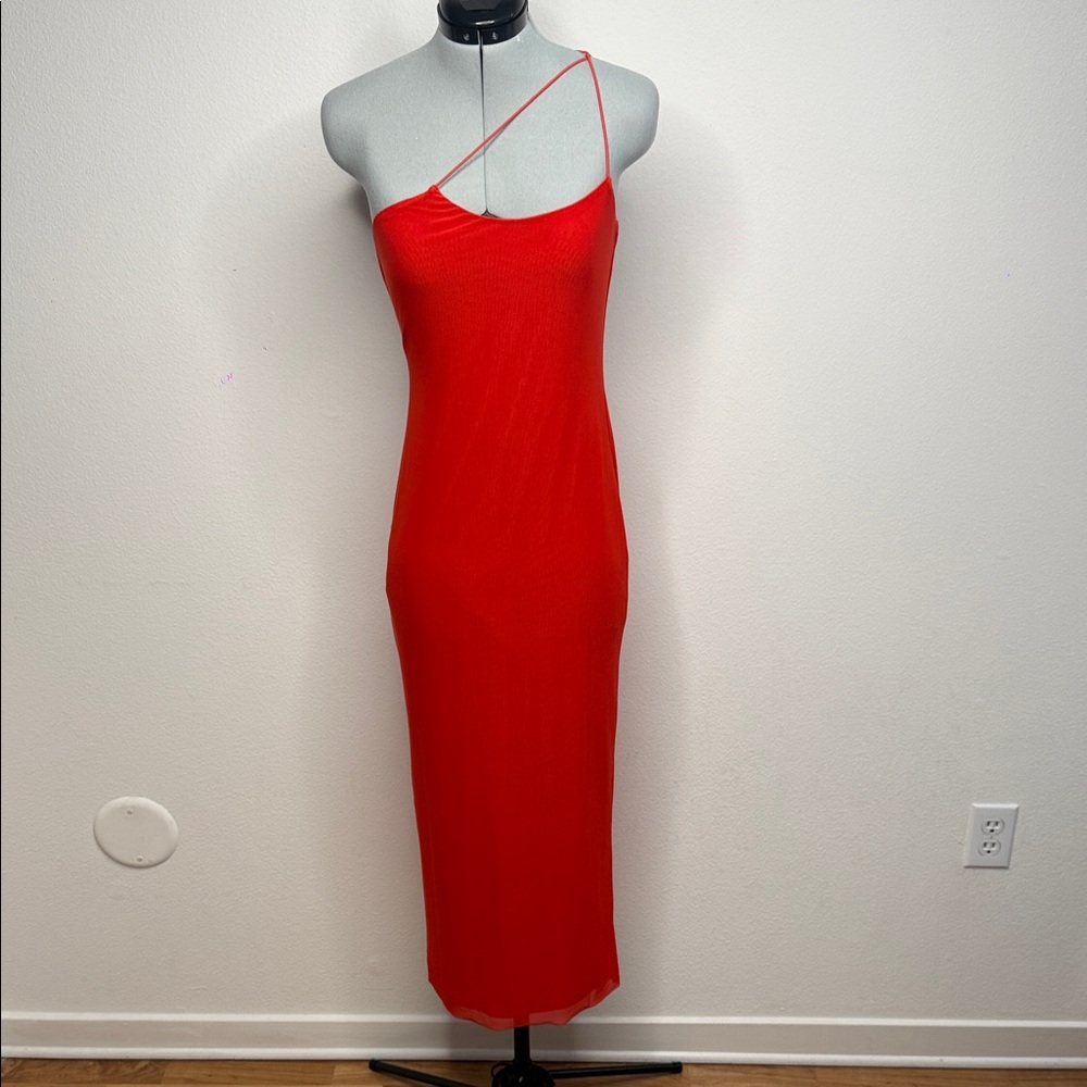 AFRM NWT Scarlet Red One Shoulder Midi Dress S